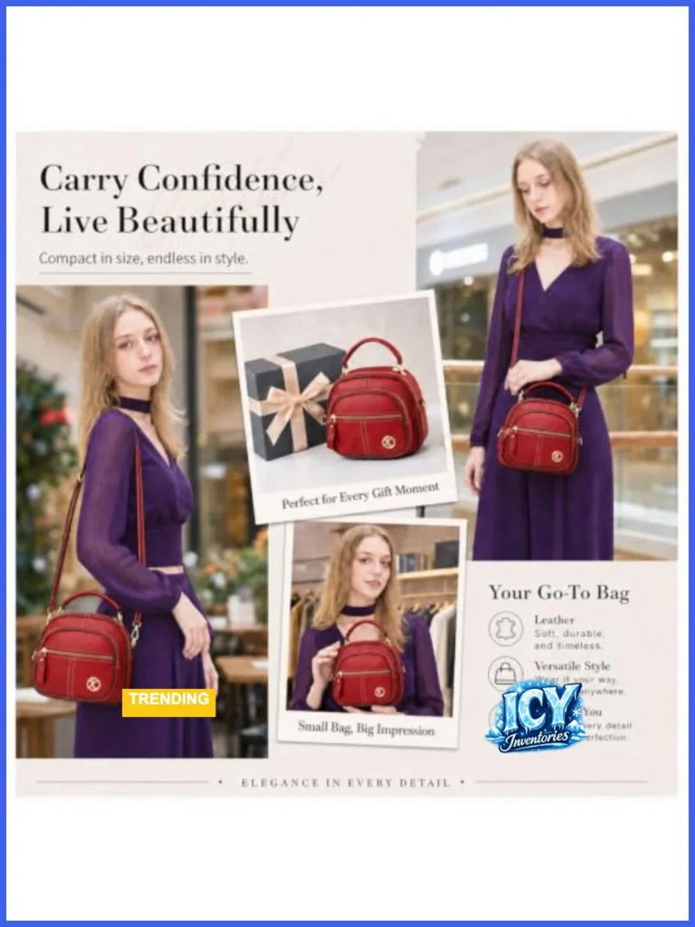 Vintage Crossbody Bag Leather Saddle Purse for Women Small Tote Adjustable